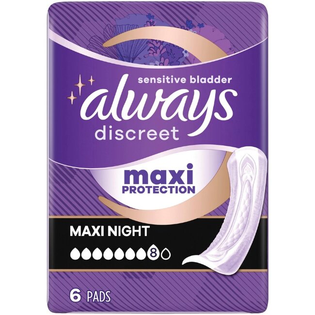Прокладки для недержания Always Discreet Ultimate Night 6 шт Прокладки для недержания Always Discreet Ultimate Night 6 шт