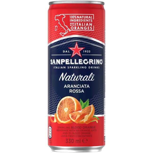 Газированный напиток San Pellegrino Naturali Aranciata Rossa 33 кл (банка) Газированный напиток San Pellegrino Naturali Aranciata Rossa 33 кл (банка)