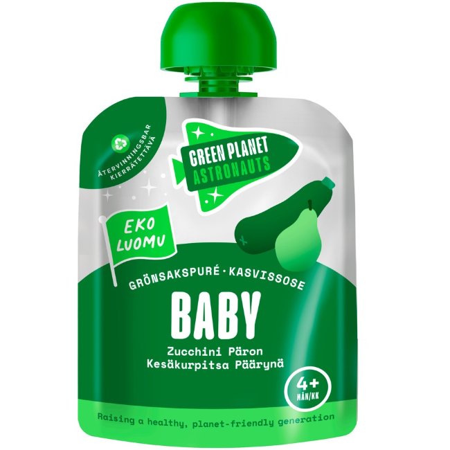 Пюре из летней тыквы и груши Green Planet Astronauts 4 мес 70 гр Пюре из летней тыквы и груши Green Planet Astronauts 4 мес 70 гр