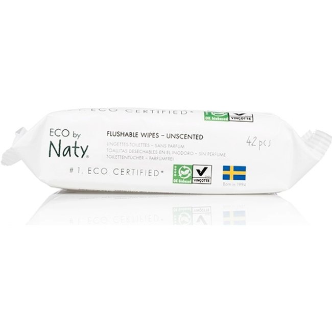 Влажные очищающие салфетки смываемые Naty 42 шт Влажные очищающие салфетки смываемые Naty 42 шт