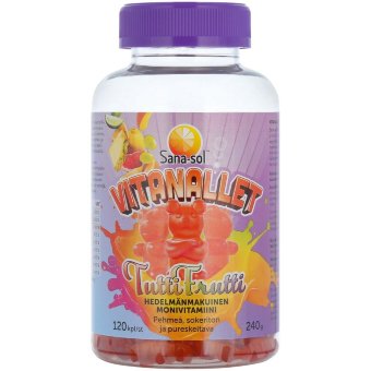 Новинка - Мультивитамины для детей Мишки Sana-sol Vitanallet (Tutti Frutti) 120 шт Новинка - Мультивитамины для детей Мишки Sana-sol Vitanallet (Tutti Frutti) 120 шт