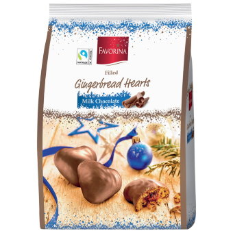 Пряники сердечки с абрикосовой начинкой Favorina (в молочном шоколаде) 300 гр Пряники сердечки с абрикосовой начинкой Favorina (в молочном шоколаде) 300 гр