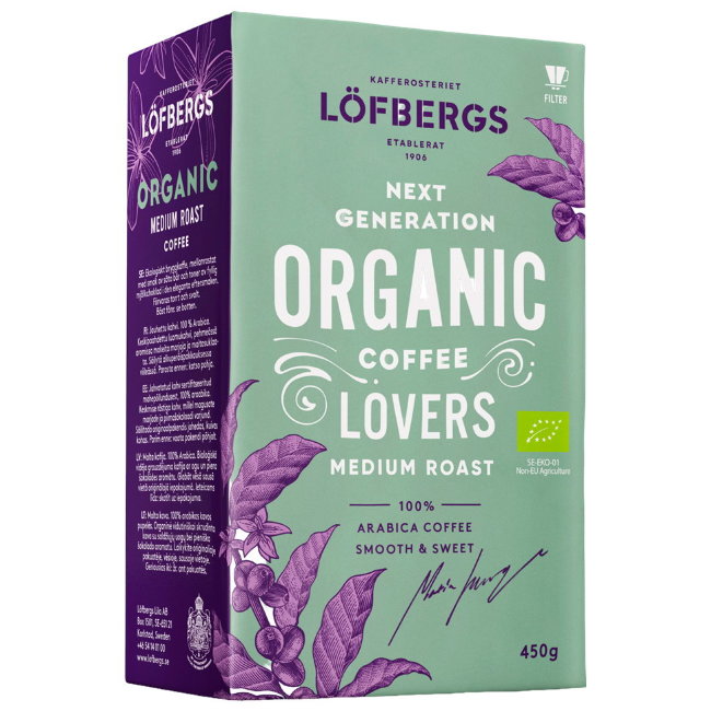 Средней обжарки кофе Löfbergs Organic 450 гр органический