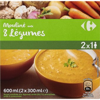 Овощной суп-пюре Carrefour 600 мл (уп 2 шт) 600 мл Овощной суп-пюре Carrefour 600 мл (уп 2 шт) 600 мл