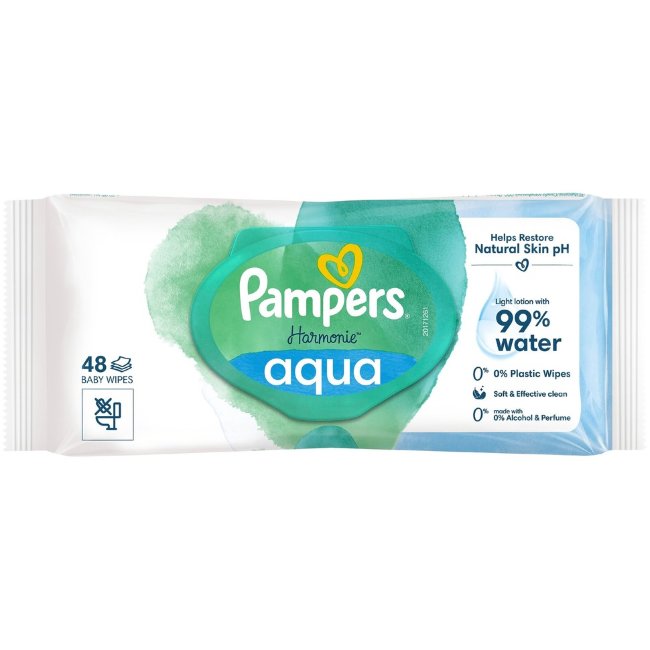 Влажные салфетки Pampers Harmonie Aqua 48 шт Влажные салфетки Pampers Harmonie Aqua 48 шт
