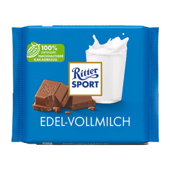 Благородный молочный шоколад Ritter Sport с 35% содержанием какао 100 гр Благородный молочный шоколад Ritter Sport с 35% содержанием какао 100 гр