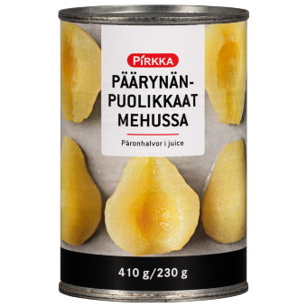 Половинки груши в соке Pirkka 410/230г