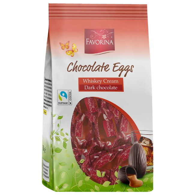 Шоколадные конфеты Favorina Whiskey Cream — тёмный шоколад с кремовой начинкой виски 150 гр