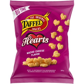 Чипсы кукурузные Taffel Hearts со вкусом сыра начо 200 гр