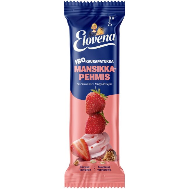 Большой овсяный батончик Elovena с мягкой клубникой 48 гр