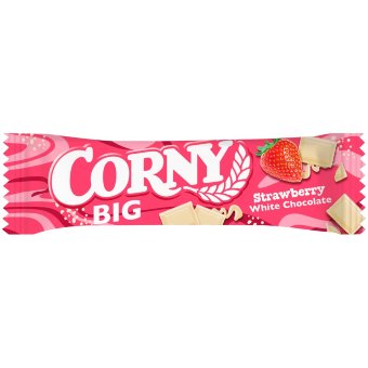 Овсяный снек-батончик Corny BIG с клубникой в белом шоколаде 40 гр Овсяный снек-батончик Corny BIG с клубникой в белом шоколаде 40 гр