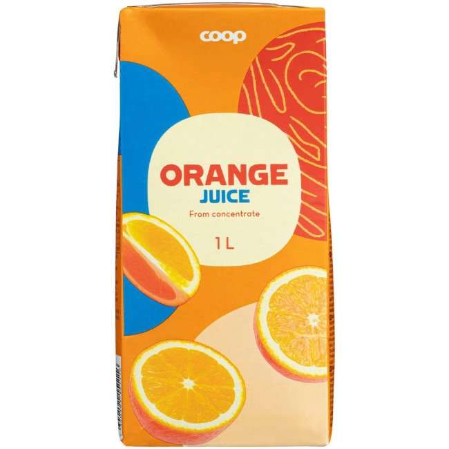 Сок апельсиновый 100% Coop 1 л