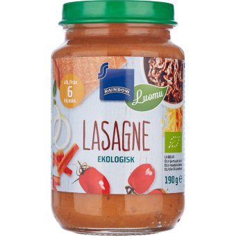 Детское питание Органическая лазанья Rainbow 6 мес 190 гр