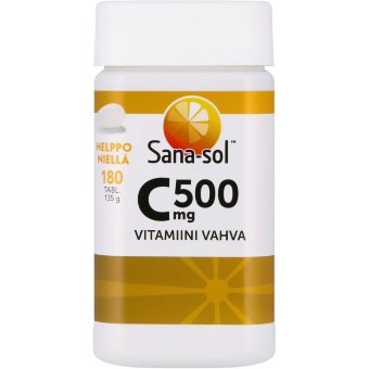 Витамин C-vitamiini vahva 500 mg 180 таблеток Sana-Sol Витамин C-vitamiini vahva 500 mg 180 таблеток Sana-Sol