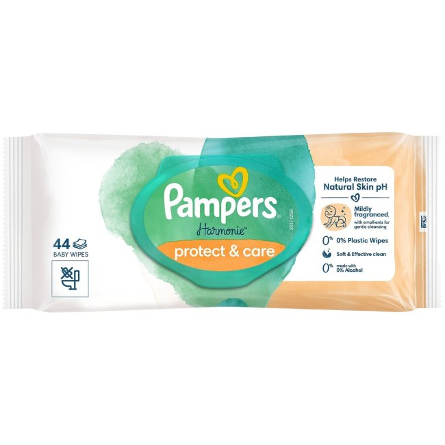 Салфетки для ухода и защиты Pampers Harmonie protect & care 44 шт