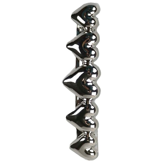 Заколка для волос Accessories with Style сердечко ряд серебристого цвета 7,5 см