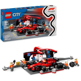 Игровой набор LEGO® City 60443 — остановка на пит-стопе F1® с командой и автомобилем Ferrari