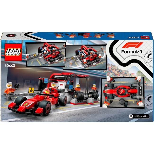 Игровой набор LEGO® City 60443 — остановка на пит-стопе F1® с командой и автомобилем Ferrari