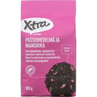 Чёрный листовой чай Xtra маракуйя, ревень, клубника 100 гр Чёрный листовой чай Xtra маракуйя, ревень, клубника 100 гр