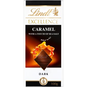 Темный шоколад с карамелью и морской солью Lindt 100 гр