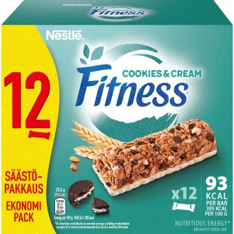 Злаковые батончики Nestlé Fitness с кремовым печеньем (уп 12 шт) 282 гр 