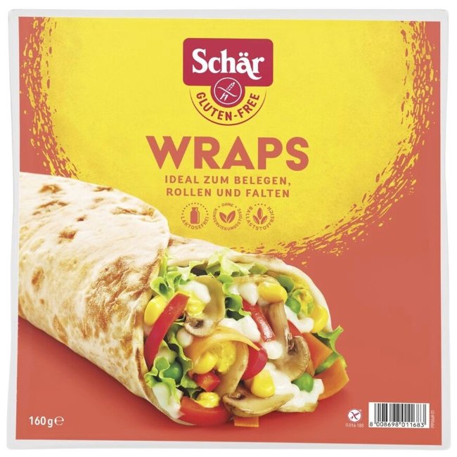 Хлебные лепешки без глютена Schar Wraps (уп 2 шт) 160 гр