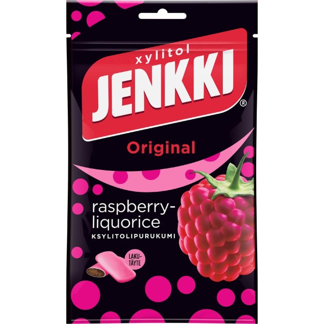 Жевательная резинка Jenkki Original малина-слакрица ксилитол 100 гр