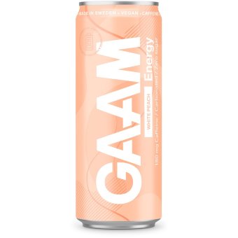 Газированный напиток GAAM Energy белый персик 330 мл