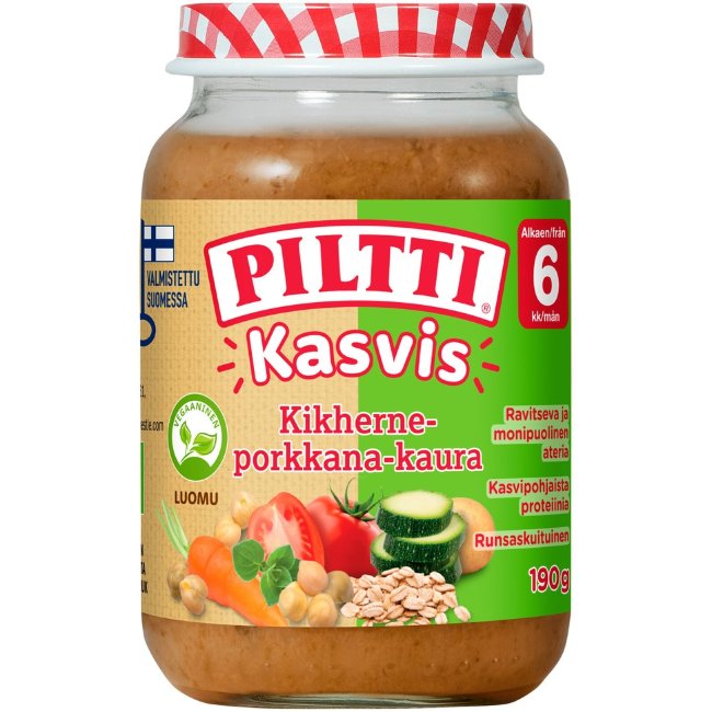 Детское овощное пюре Piltti (уп 190 гр) нут-морковь-овсянка органическое Детское овощное пюре Piltti (уп 190 гр) нут-морковь-овсянка органическое