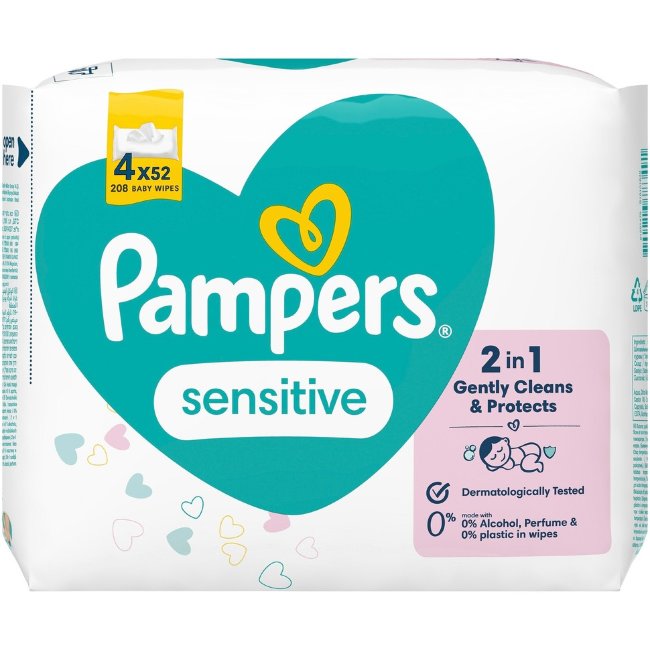 Влажные салфетки Pampers Sensitive (уп 4 шт) 208 шт Влажные салфетки Pampers Sensitive (уп 4 шт) 208 шт