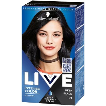 Краска для волос Schwarzkopf LIVE 99 глубокий черный Краска для волос Schwarzkopf LIVE 99 глубокий черный