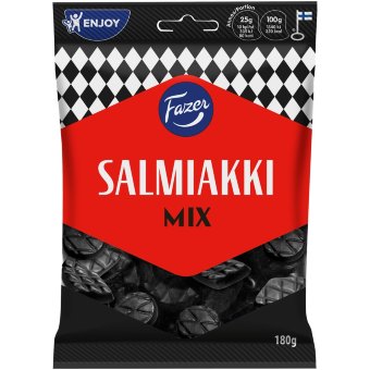 Классические лакричные конфеты Fazer Salmiakki Mix 180 гр Классические лакричные конфеты Fazer Salmiakki Mix 180 гр