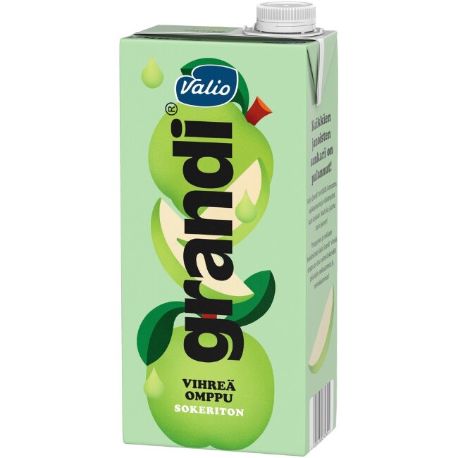 Освежающий напиток Valio Grandi® со вкусом зеленого яблока без сахара 1 л