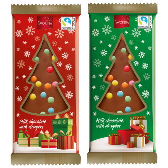Рождественский молочный шоколад Favorina 100 гр