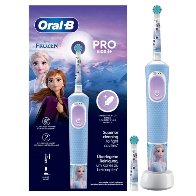 Электрическая зубная щетка Oral-B Vitality Pro Kids Frozen + сменная насадка Электрическая зубная щетка Oral-B Vitality Pro Kids Frozen + сменная насадка