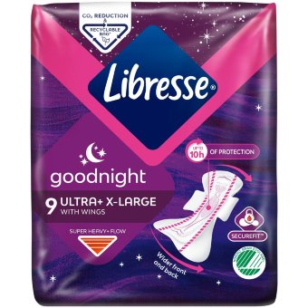 Прокладки Libresse 7 Ultra Night Extra 9 шт Прокладки Libresse 7 Ultra Night Extra 9 шт