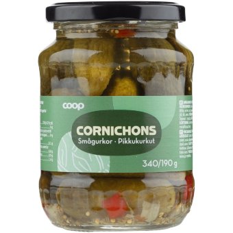 Огурцы мини корнишоны в пряном рассоле Coop 340/190 гр Огурцы мини корнишоны в пряном рассоле Coop 340/190 гр