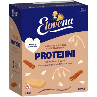 Протеиновые цельнозерновые печенья Elovena 8x30 гр