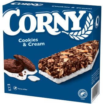 Мюсли-батончик Corny Cookies & Cream (уп 6 шт) 138 гр
