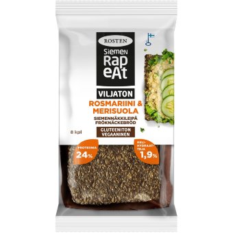 Хрустящий хлебец без глютена Rosten из семян без злаков с розмарином и морской солью 170 гр Хрустящий хлебец без глютена Rosten из семян без злаков с розмарином и морской солью 170 гр