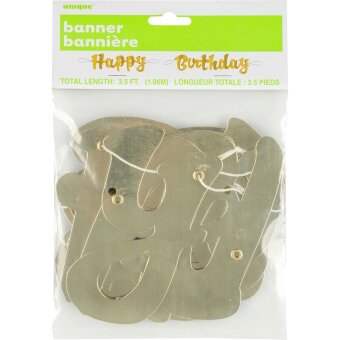 Гирлянда из воздушных шаров Happy Birthday золотистого цвета 1,07 м