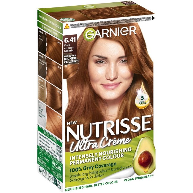 Краска для волос Garnier Nutrisse Ultra Crème 6.41 темно-медный блонд 1 шт Краска для волос Garnier Nutrisse Ultra Crème 6.41 темно-медный блонд 1 шт