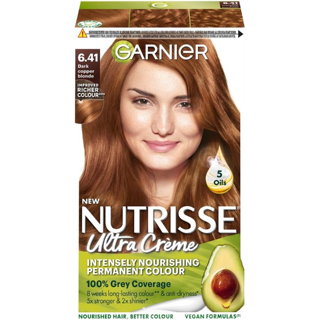 Краска для волос Garnier Nutrisse Ultra Crème 6.41 темно-медный блонд 1 шт Краска для волос Garnier Nutrisse Ultra Crème 6.41 темно-медный блонд 1 шт