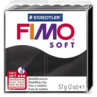 Мягкий пластилин Fimo Soft черный, 57 гр