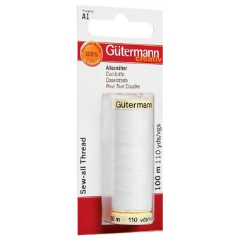 Универсальная швейная нить Gütermann 100 м полиэстер, белая