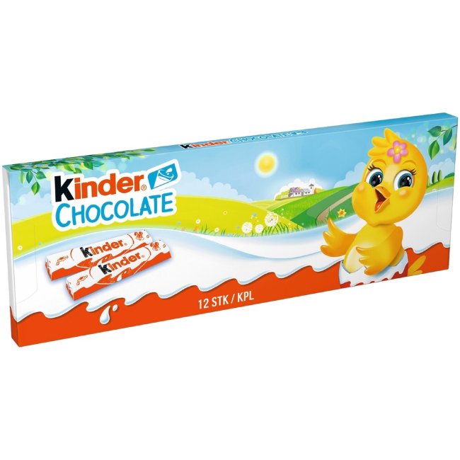 Шоколадные батончики Kinder Chocolate с молочной начинкой (12шт/уп) 150 гр