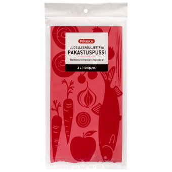 Пакеты для заморозки Pirkka 2л 10шт Пакеты для заморозки Pirkka 2л 10шт