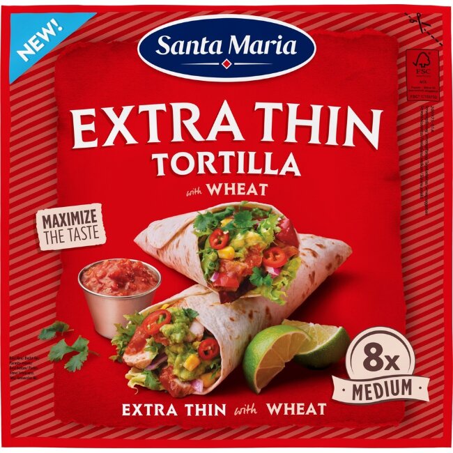 Очень тонкая пшеничная тортилья Santa Maria 244 гр