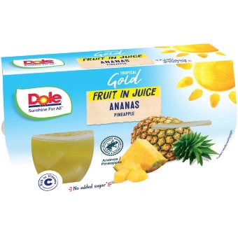 Фруктовые чаши Dole Tropical Gold ананас (уп 4 шт) 4x113/68 гр Фруктовые чаши Dole Tropical Gold ананас (уп 4 шт) 4x113/68 гр