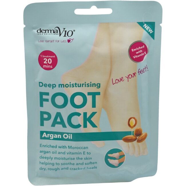 Носочки для ухода за ногами Derma V10 с аргановым маслом 45 гр